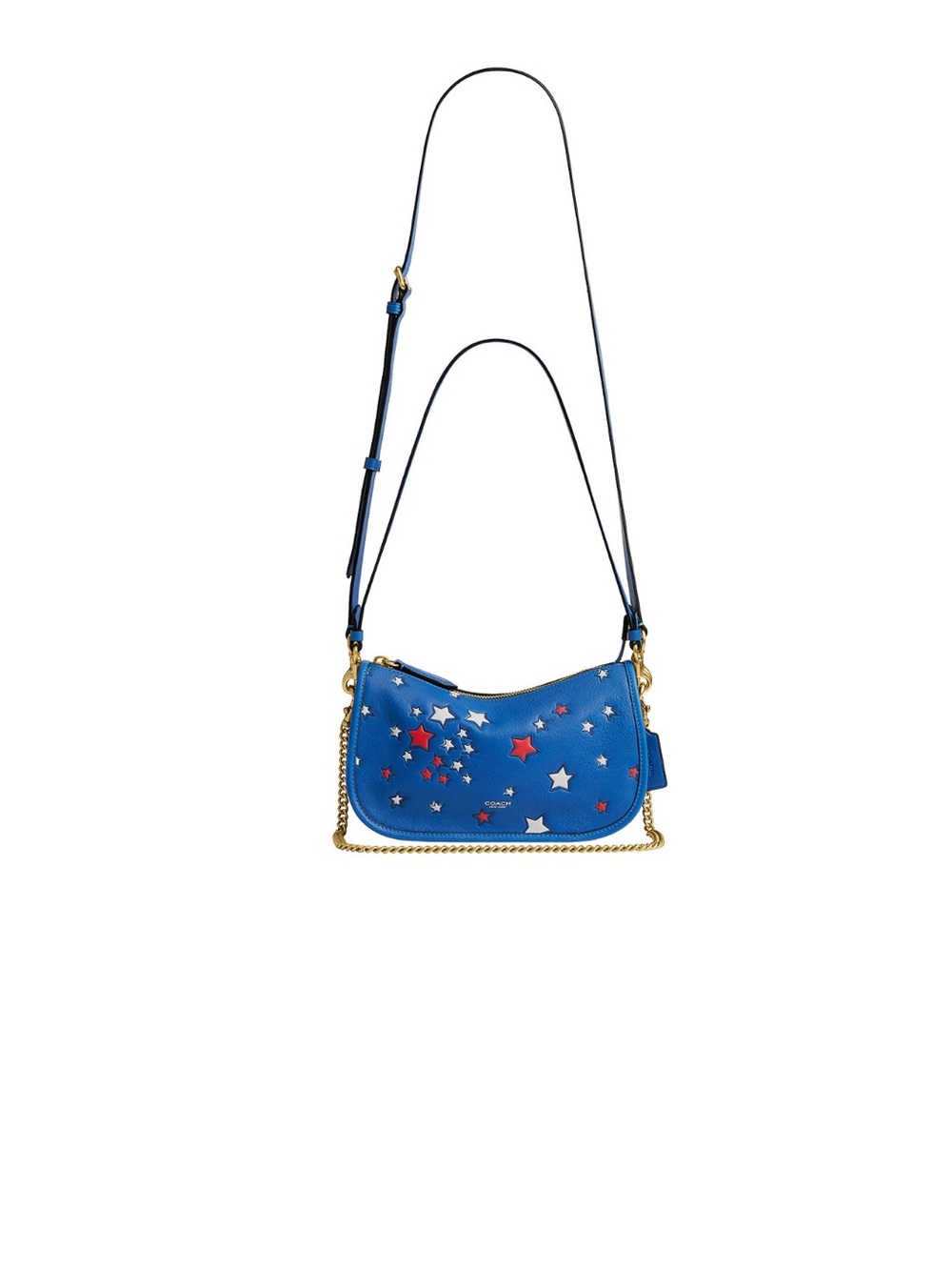 NWT Coach Waverly Americana Leather Shoulder Bag Red White Blue Rare - Sold Out